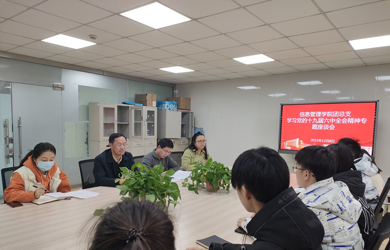 信息管理学院团总支召开学习党的十九届六中全会精神专题座谈会